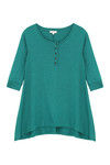 Zivame Cotton Rich Flounce Henley Tee- Turquoise — thumbnail 7