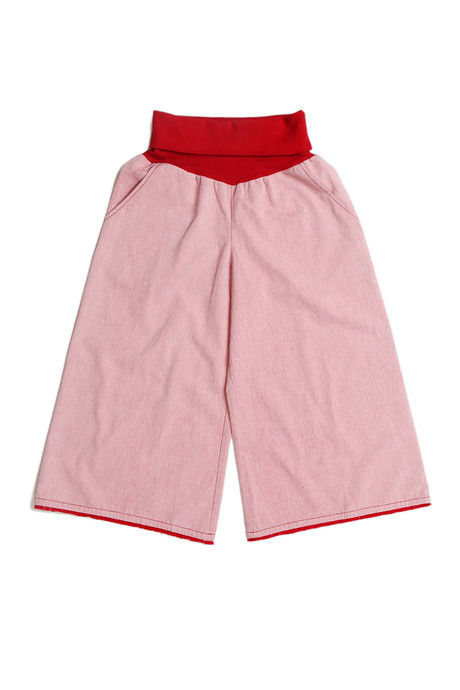 Zivame Chambray Fold Over Flared Culotte Pant-Red — image 6