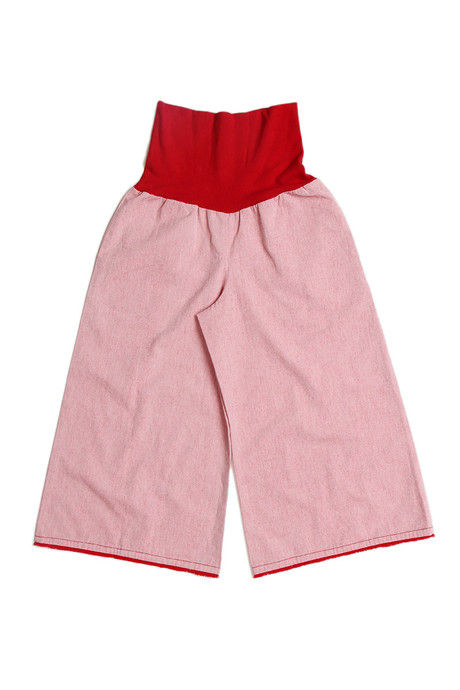 Zivame Chambray Fold Over Flared Culotte Pant-Red — image 7