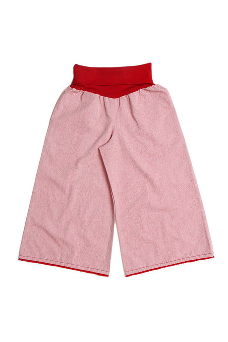 Zivame Chambray Fold Over Flared Culotte Pant-Red — image 8