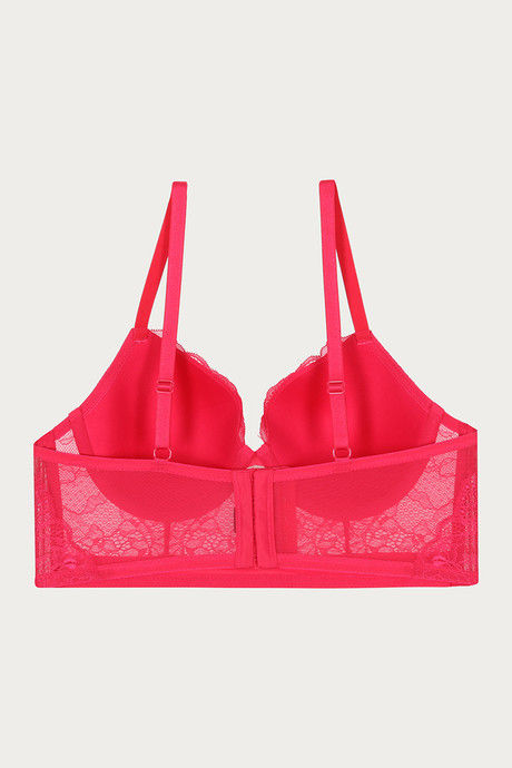 Zivame Luxe Lace Padded Wired Full Coverage Long Line Bra-Love Potion — image 8