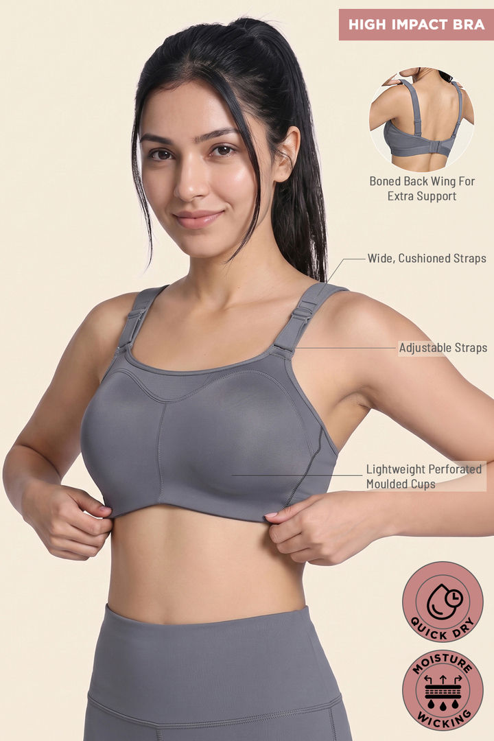 Zelocity High Impact Quick Dry Sports Bra - Castlerock — image 7