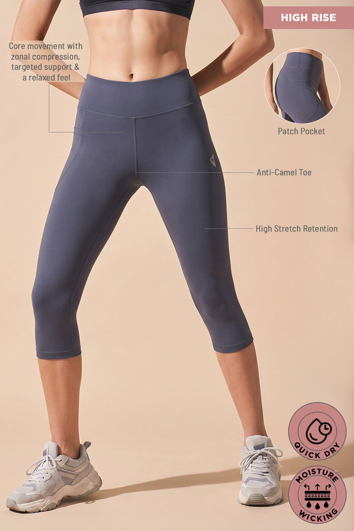 Zelocity Quick Dry 3/4Th Training Leggings- Blueberry — image 9