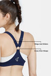 Zelocity High Impact Quick Dry Sports Bra - Blue — thumbnail 8