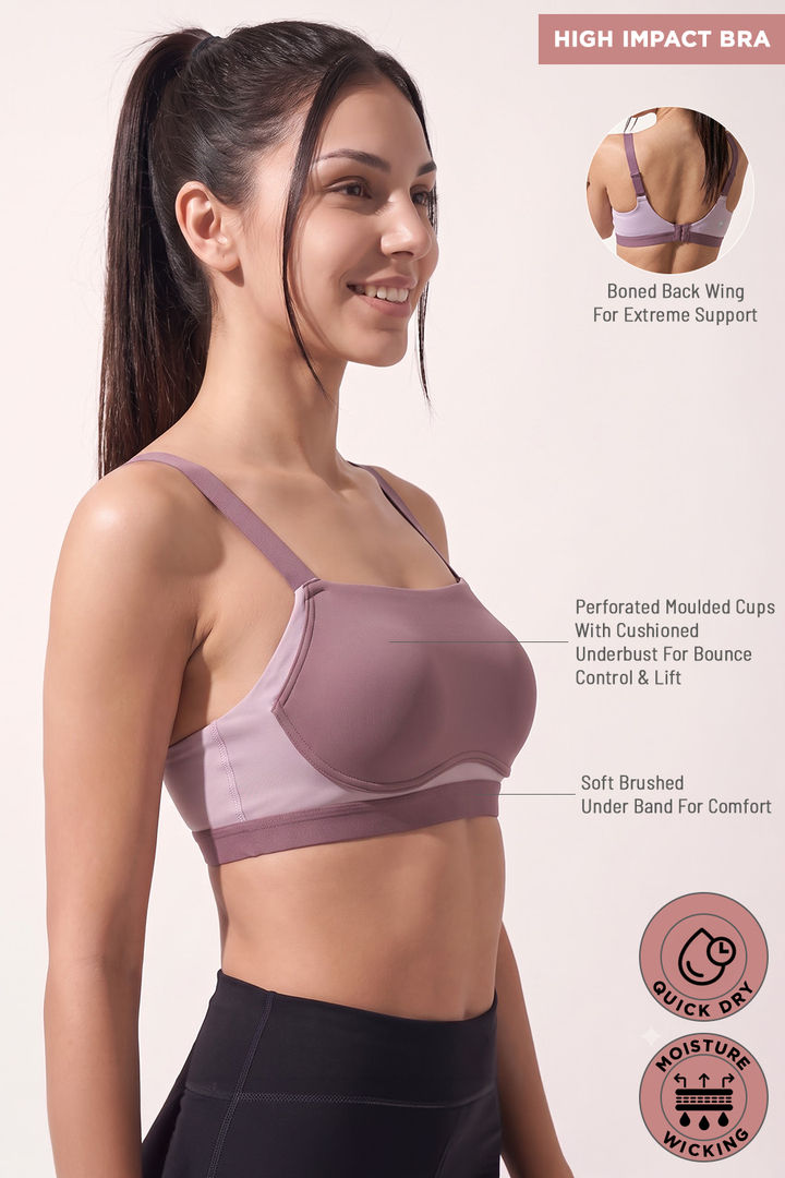 Zelocity High Impact Quick Dry Padded Sports Bra - Flint — image 7