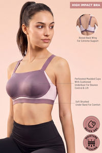 Zelocity High Impact Quick Dry Padded Sports Bra - Moonscape — thumbnail 7
