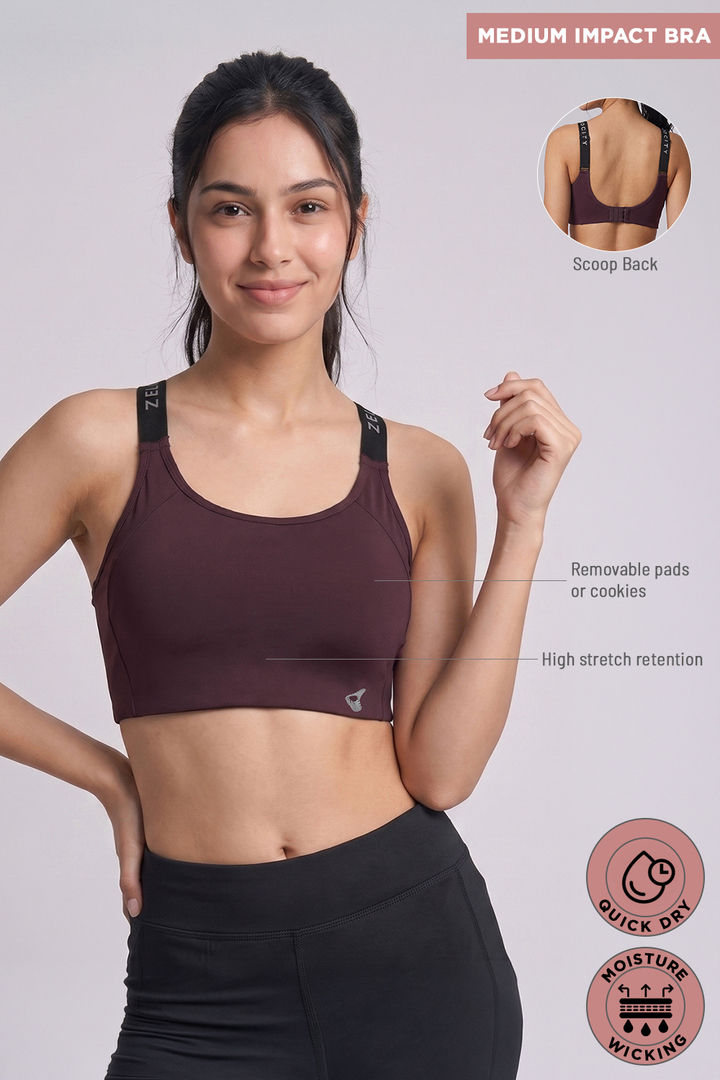 Zelocity Medium Impact Sports Bra - Fig — image 6