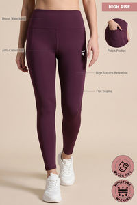 Zelocity Quick Dry Gym Leggings - Fig — thumbnail 7