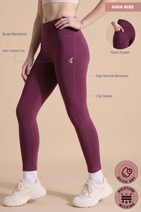 Zelocity Quick Dry Gym Leggings - Damson — thumbnail 6