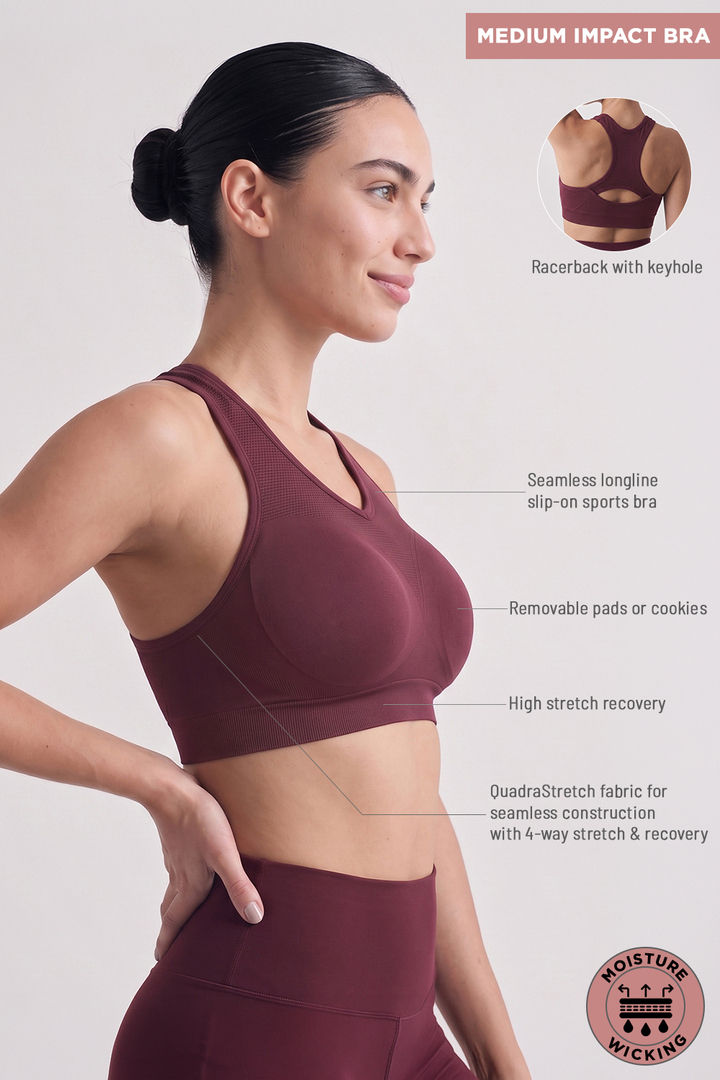 Zelocity Medium Impact Seamless Sports Bra - Fig — image 7