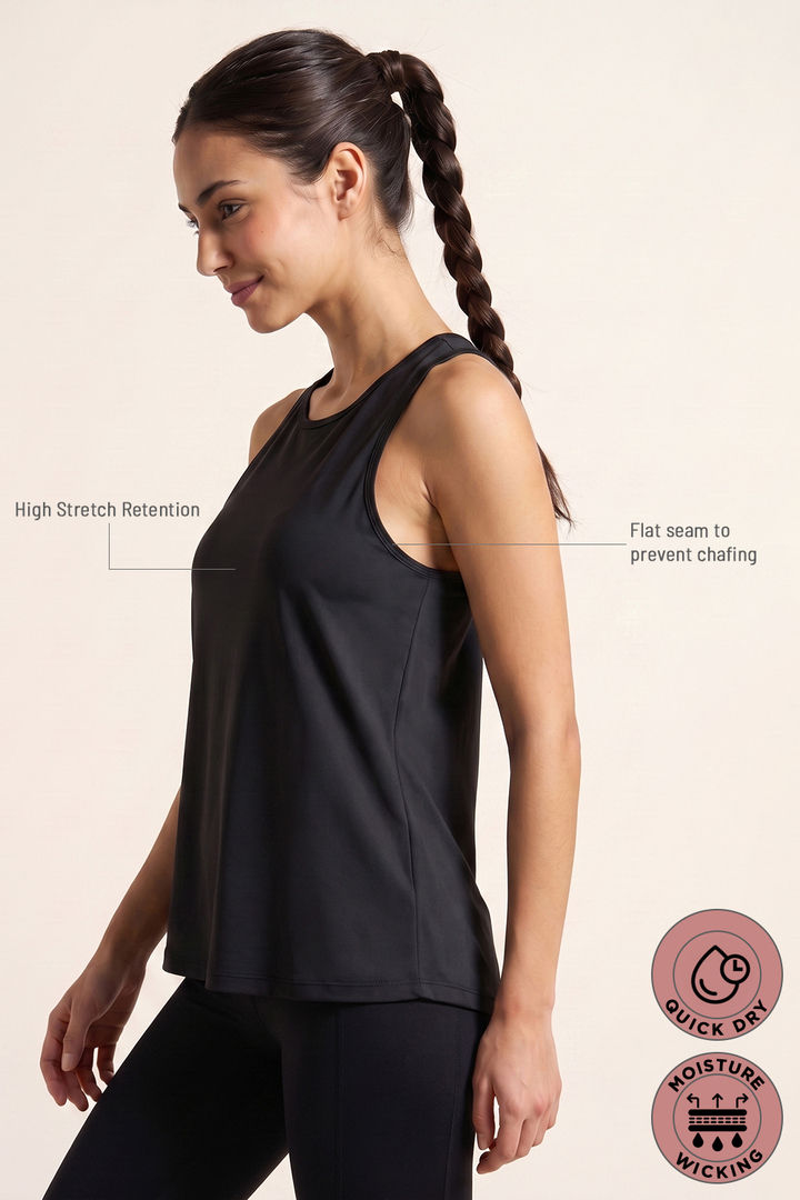 Zelocity Quick Dry Relaxed Tank Top - Black Beauty — image 7