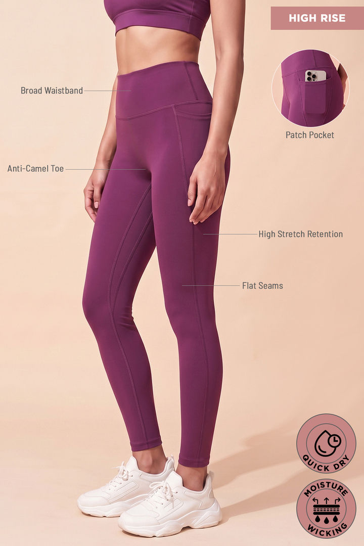 Zelocity Quick Dry Leggings - Dark Purple — image 8