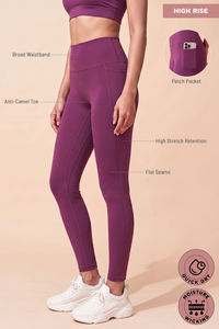 Zelocity Quick Dry Leggings - Dark Purple — thumbnail 8