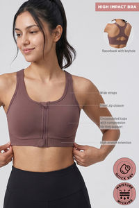 Zelocity Padded High Impact Moisture Wicking Training Bonded Sports Bra - Mauve — thumbnail 7