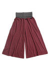 Zivame Foldover Culottue Pant- Maroon Chracoal — thumbnail 6