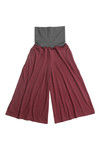 Zivame Foldover Culottue Pant- Maroon Chracoal — thumbnail 8