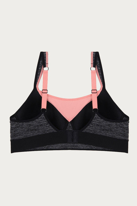 Zelocity Padded Sports Bra- Grey And Black — image 8