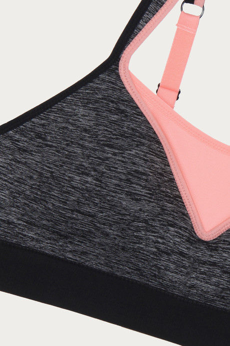Zelocity Padded Sports Bra- Grey And Black — image 10