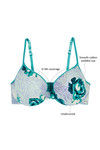 Zivame Cotton Fresh Floral Ecstasy Padded Underwired T-Shirt Bra- Green — thumbnail 5