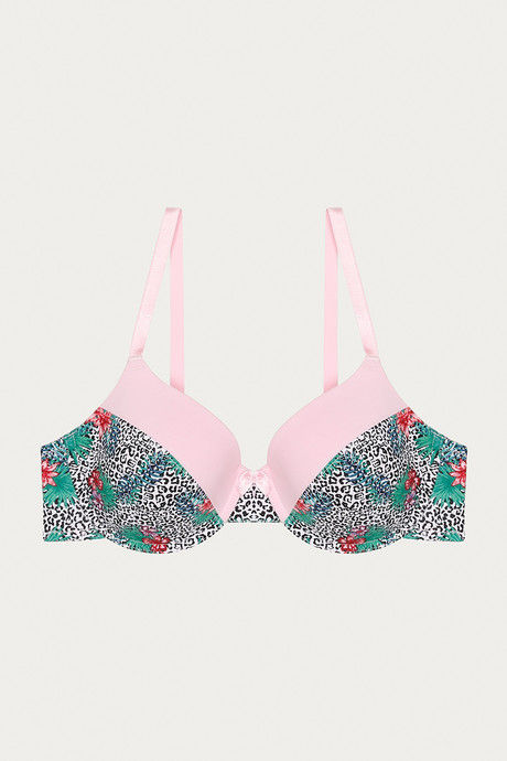 

Zivame Floral Cotton Padded Wired Bra Pink N Print, Pinks