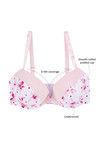 Zivame Cotton Fresh Polkas n Petunias Padded Underwired T-Shirt Bra- Baby Pink — thumbnail 5