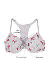 Zivame Cotton Fresh Sakura Splendour Padded Underwired Racerback Bra- Grey — thumbnail 5