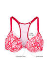 Zivame Cotton Fresh Ikat Print Padded Underwired Racerback Bra- Pink — thumbnail 5
