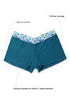Zivame Super Soft Lace Kissed Boyshort Panty- Teal Floral Lace — thumbnail 5
