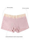 Zivame Soft Cotton Lace Kissed Boyshort Panty- Pink Floral Lace — thumbnail 5