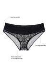 Zivame Soft Cotton Lace Kissed Hipster Panty- Black Geo — thumbnail 5