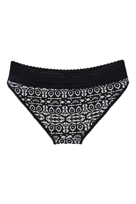 Zivame Soft Cotton Lace Kissed Hipster Panty- Black Geo — image 6