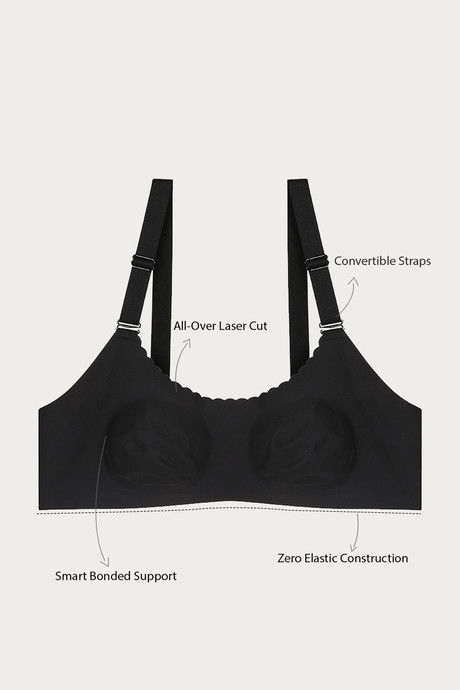 

Zivame Wirefree Non Padded Miracle Bra Black, Blacks