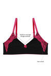 Zivame Basics Double Layered Non Wired Medium Coverage Lace Bra-Jet Black — thumbnail 5