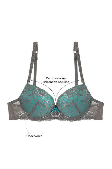 Zivame Cuppa Contrast Push Up Wired Low Coverage Bra-Grey — image 6