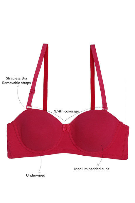 Zivame Padded Wired 3/4th Coverage Strapless Bra-Beetroot Purple — image 8