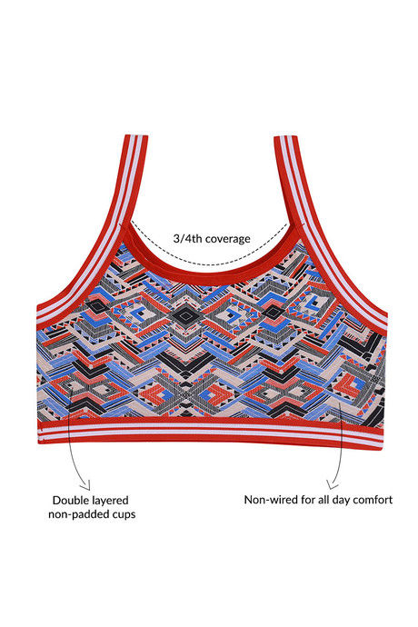 Zivame Whimsical Double Layered Non Wired 3/4th Coverage Bralette -Chevron Print — image 5