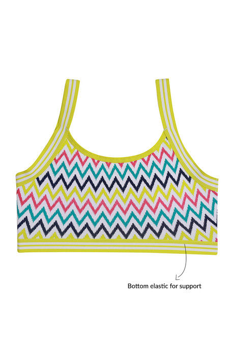 Zivame Whimsical Double Layered Non Wired Medium Coverage Bralette -Multi Chevron Print — image 6