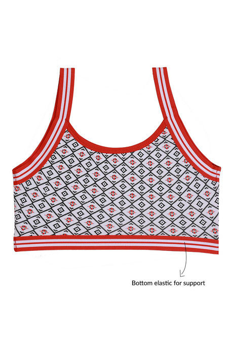 Zivame Whimsical Double Layered Non Wired 3/4th Coverage Bralette -Blue Red Abstract Pt — image 6