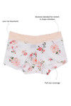 Zivame All Lace Emblishment Mid Waist Boyshorts- White  — thumbnail 5