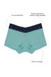 Zivame All Lace Emblishment Mid Waist Boyshorts- Blue — thumbnail 5