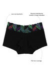 Zivame All Lace Emblishment Mid Waist Boyshorts- White N Black — thumbnail 5