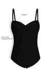 Zivame Super Smooth Ruched Padded Shaping Swimsuit- Black — thumbnail 6