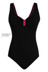 Zivame Super Smooth Scooped Neck Swimsuit - Black Pink — thumbnail 6