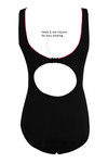 Zivame Super Smooth Scooped Neck Swimsuit - Black Pink — thumbnail 7