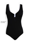 Zivame Super Smooth Scooped Neck Swimsuit - Black White — thumbnail 6