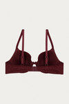 Zivame Moroccan Lace Push Up Wired Medium Coverage Bra-Zinfandel — thumbnail 8