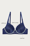 Zivame Moroccan Lace Push Up Wired Medium Coverage Bra-Blue Depths — thumbnail 7