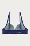 Zivame Moroccan Lace Push Up Wired Medium Coverage Bra-Blue Depths — thumbnail 8