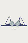 Zivame Moroccan Lace Push Up Wired Medium Coverage Bra-Blue Depths — thumbnail 9