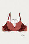 Zivame Moroccan Lace Padded Wired 3/4th Coverage T-Shirt Bra - Dusty Cedar — thumbnail 7